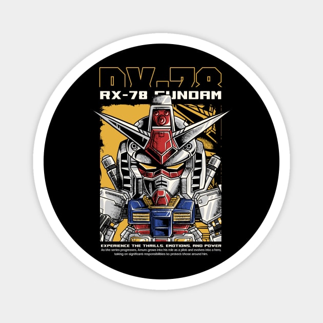 Gundam RX78 Artwork Magnet by Harrisaputra